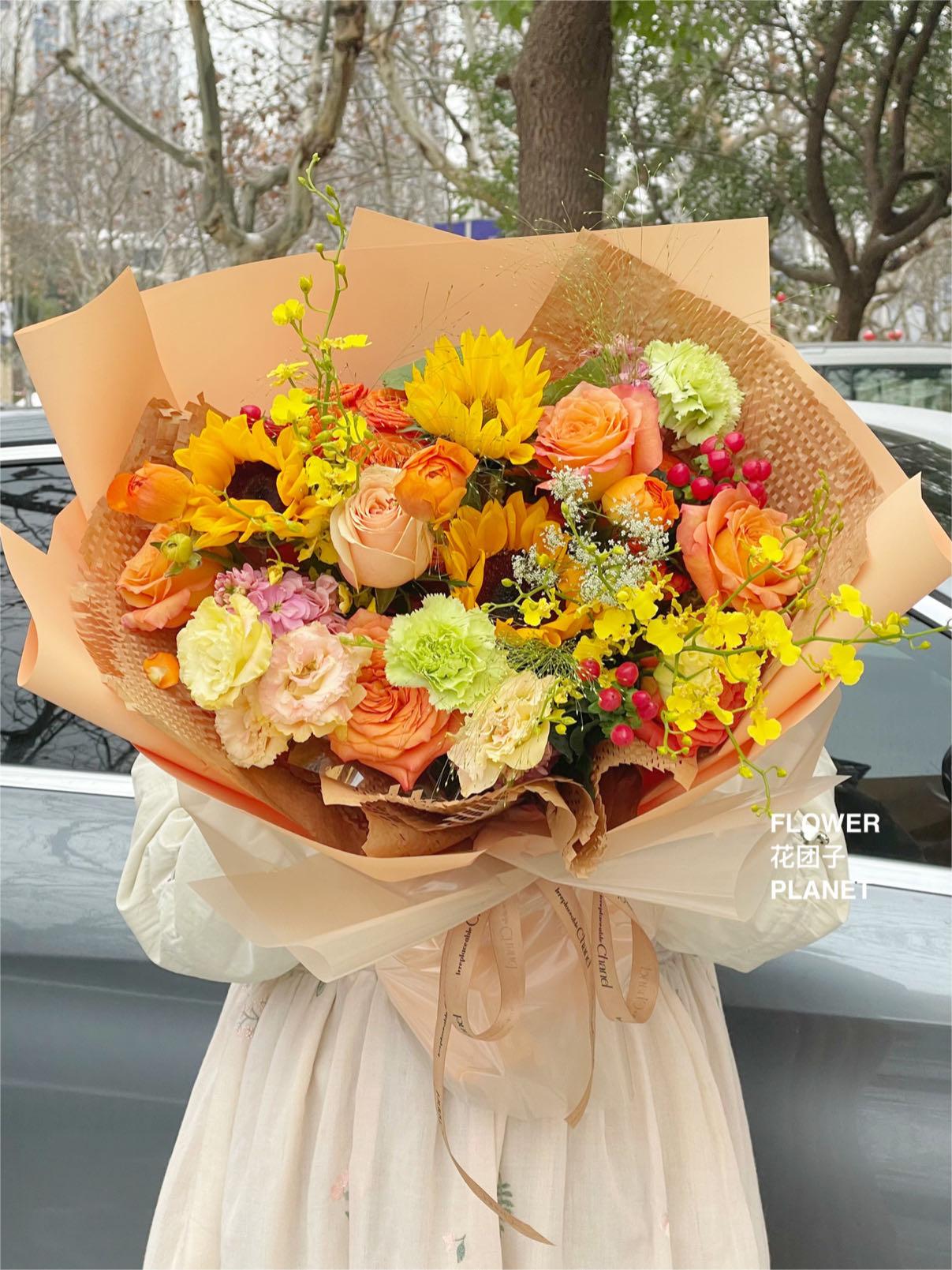 Sunflower&Orange Mixed Flower Bouquet（XL Size）