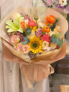 Sunflower&Lily Mixed Flower Bouquet（M Size）