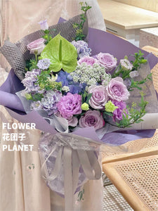 Manta &purple roses bouquet（L Size）