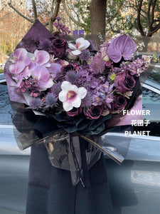 Dark Purple Mixed Flower Bouquet（XXL Size）